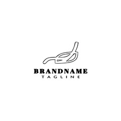 deck chair logo cartoon icon design template black isolated vector illustration
