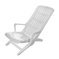 Beach chair isolated on white background. Chaise longue.