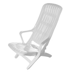 Beach chair isolated on white background. Chaise longue.