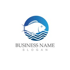 Fish logo template. Creative vector