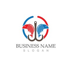 Fish logo template. Creative vector