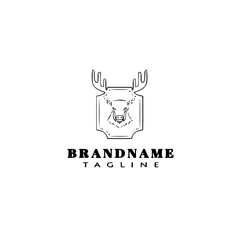 deer or caribou logo cartoon icon design template isolated vector illustration