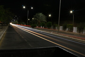 night traffic on the highway