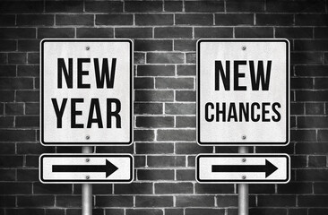 Fototapeta premium new year and new chances waiting for you