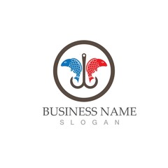 Fish logo template. Creative vector