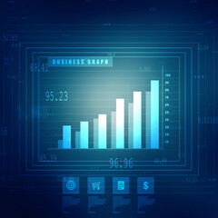 2d rendering Stock market online business concept. business Graph 
