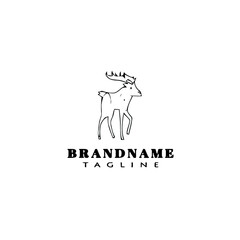 deer or caribou logo creative icon design template black isolated vector illustration
