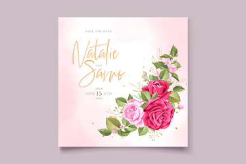 beautiful maroon roses invitation card set