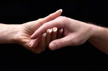 The sense of touch expresses feelings and emotions through the contact with male and female hand