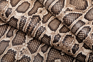 spotted grey brown folded colored natural python genuine leather	
