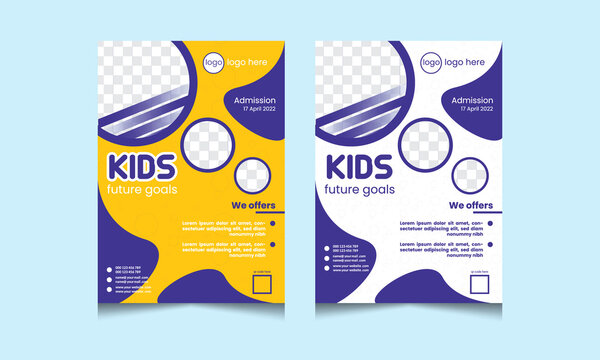 kids school admission flyer design template