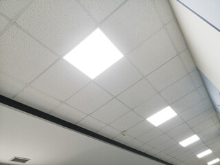 Ceiling with lighting in a hospital.