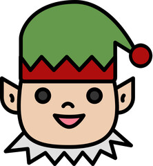 Elf Icon. Christmas concept icon style