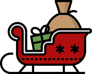 Naklejka premium Sledge Icon. Christmas concept icon style
