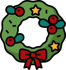 Wreath Christmas Decoration Icon. Christmas concept icon style