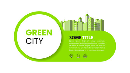 Banner with an ecological green city. Vector