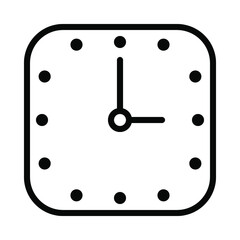Wall clock flat line icon. Home and office clocks and watches. Outline sign for mobile concept and web design, store