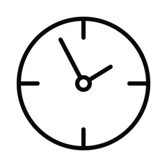 Wall clock flat line icon. Home and office clocks and watches. Outline sign for mobile concept and web design, store