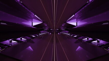 3d illustration of dark purple 4K UHD tunnel