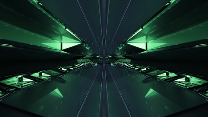 3D illustration of 4K green tunnel