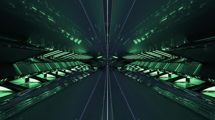 3D illustration of 4K UHD illuminated tunnel