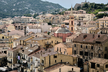 Beautiful shot of the houses and buildings in Calvi on Corsica island