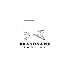 deliveryman logo cartoon icon design template black isolated vector illustration