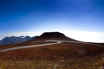 maui volcano with road