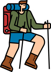 Hiking Icon. Camping concept icon style