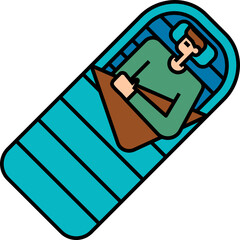 Sleeping Bag Icon. Camping concept icon style