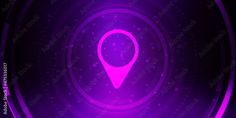 Poster 3d rendering red map pointer
