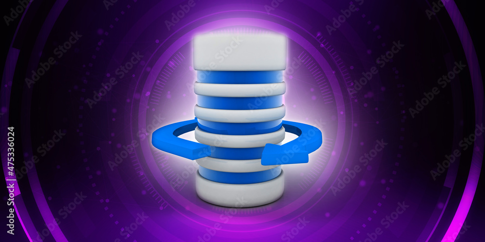 Poster 3d rendering database storage data base