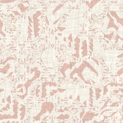 Seamless two tone hand drawn brushed effect pattern swatch. High quality illustration. Collage of minimal drawings arranged in a seamless pattern for print with fabric texture overlay. Rough scribble.