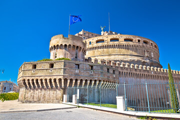 Fototapeta na wymiar Castel Sant Angelo or The Mausoleum of Hadrian on Tiber river in Rome