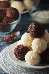 Beijinho and Brigadeiro sweets - national cuisine of Brazil	