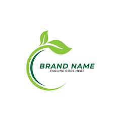 green nature leaf ornament logo icon vector template.