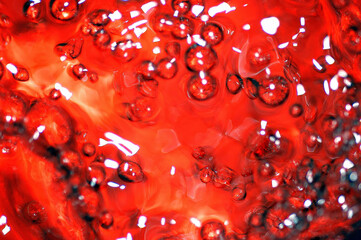 Water bubbles red.
