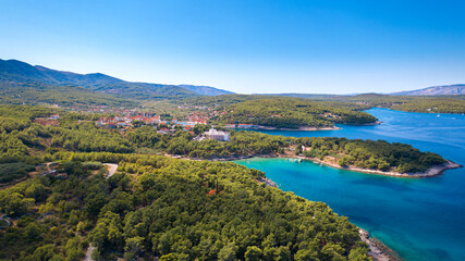 Town of Jelsa on the island Hvar - drone view