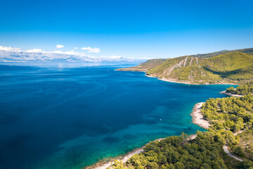Island of Hvar bays - drone view