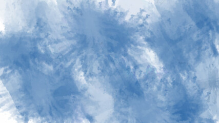 Fantasy smooth hand drawn digital art watercolor paper textured vector illustration for grunge design, vintage card, templates. Abstract sky light blue shades watercolor background. 