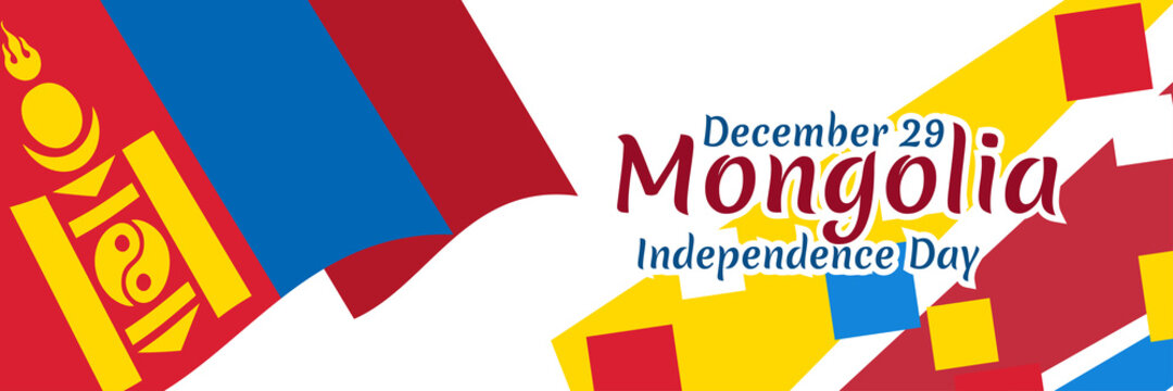 December 29, Independence Day of Mongolia vector illustration. Suitable for greeting card, poster and banner.