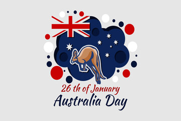January 26, Happy Australia Day Vector Illustration. Suitable for greeting card, poster and banner. 