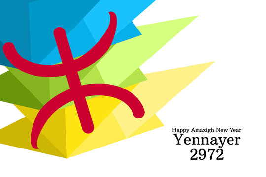 Happy New Amazigh Year. Yennayer 2972. Suitable for greeting card, poster and banner.