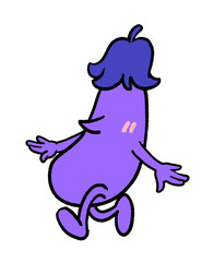 歩く茄子のイラスト