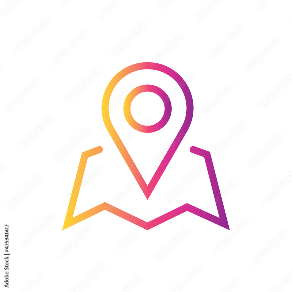 Poster pointer in gradient colors, icon, vector.