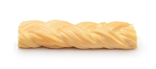 Smoked cheese isolated on white.