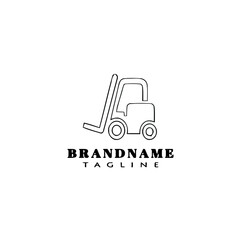 forklift logo cartoon icon design template black isolated vector illustration