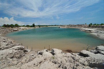 View of Kaolin Lake during daytime. It is actually man-made lake, turned from a mining ground holes.