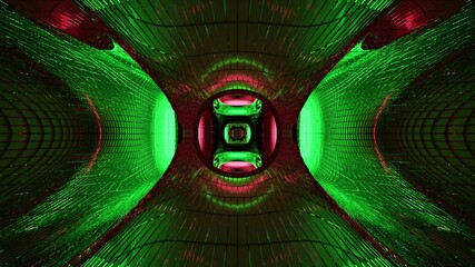 Bright 4K UHD swirling tunnel on futuristic 3d illustration