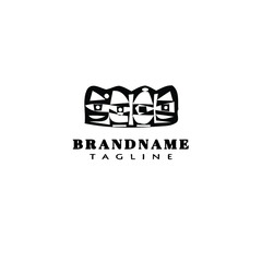 dental clinic logo cartoon icon design template black isolated vector illustration